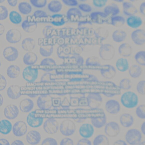 NWT Mens Short Sleeve Patterned Performance Polo Purple Members Mark Size XXL - Picture 6 of 8